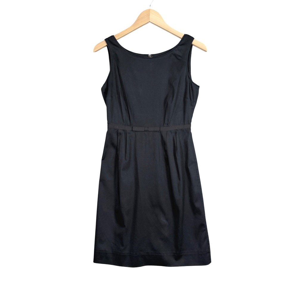 Kate Spade‎ Sleeveless Bow Waist Dress Womens Size 2 Black OUMU0038 Scoop Neck